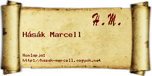 Hásák Marcell névjegykártya